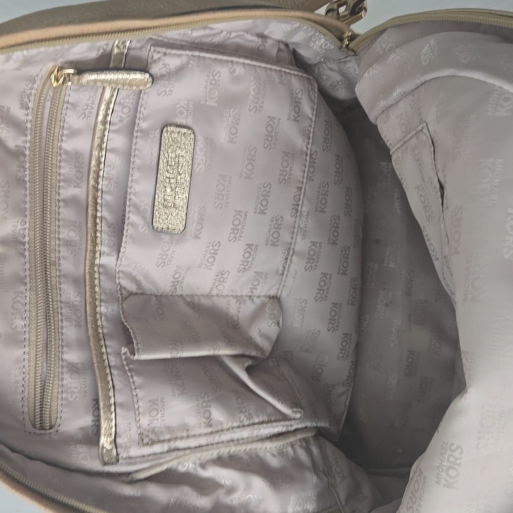 Michael Kors Gold Metallic Backpack - Picture 4 of 6